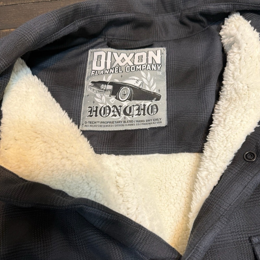 Dixxon Flannel "Honcho" Sherpa Lined Jacket size 5XL Plaid Long Sleeve Button Up - Picture 2 of 5